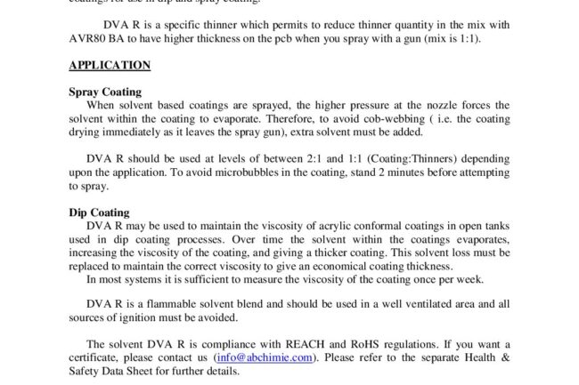DVA R - ABchimie PCBA Protection